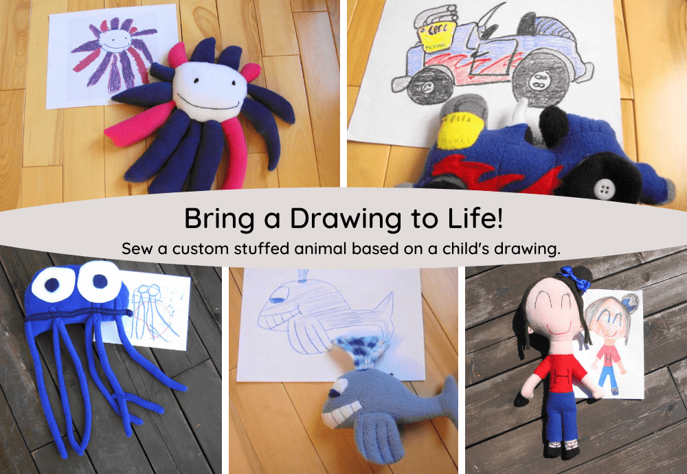 How to Sew a Stuffed Animal from a Children's Drawing - Artisan in the Woods